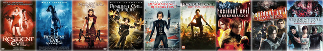 Resident Evil -leffat 1-11, Milla Jovovich, 11xDVD