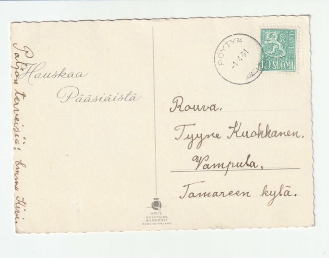 Postileima, PÖYTYÄ 1.4.1961