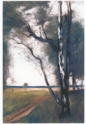 Lesser Ury: Koivut metsän reunassa