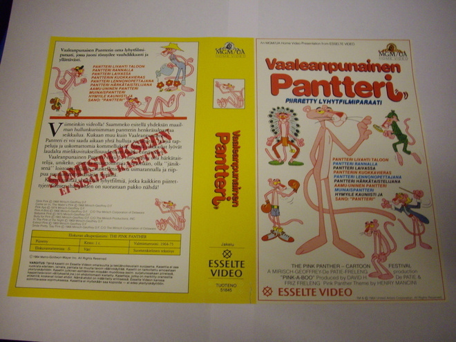 Vhs kansipaperi Fix -  VAALEANPUNAINEN PANTTERI