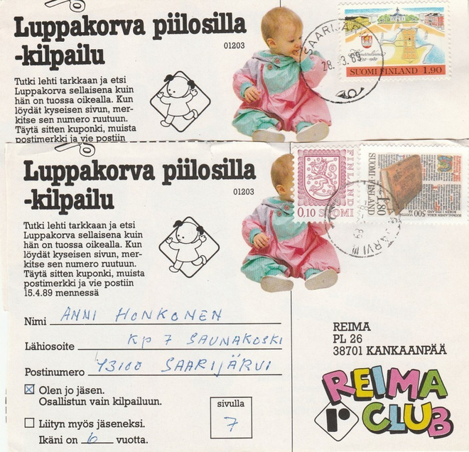 Postileima, SAARIJÄRVI, 2 erilaista leimaa