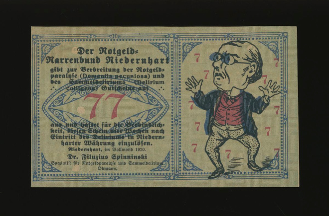 Itävalta Notgeld 77 Niedernhartin valuutta, Niederhart