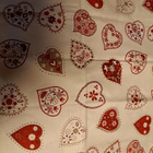 Sydänkuvioinen puuvillakangas 160x52cm - pikkukuva 1