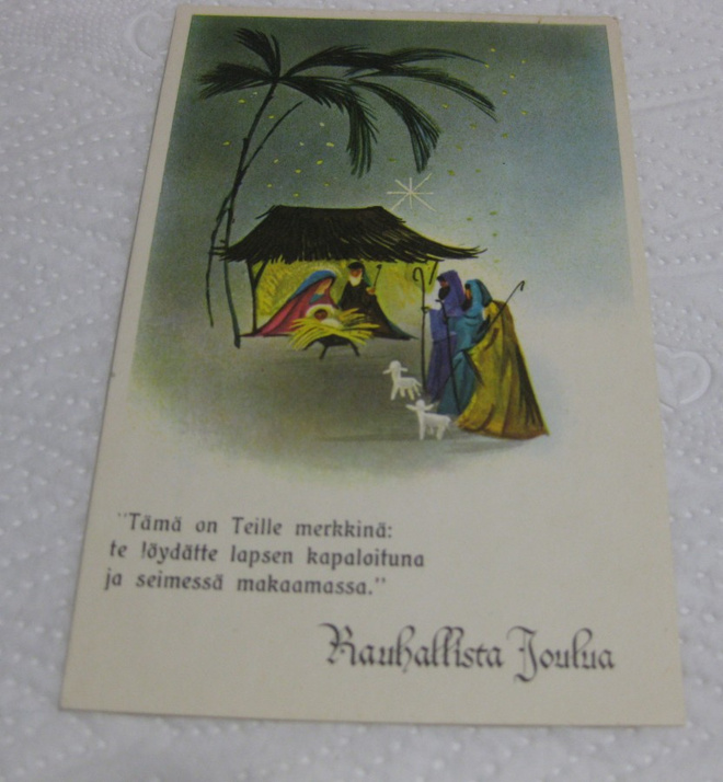 Joulukortti, vuodelta 1964, kulkenut