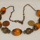 Vintage bakeliitti / meripihka kaulakoru Antique Baltic Egg - pikkukuva 4