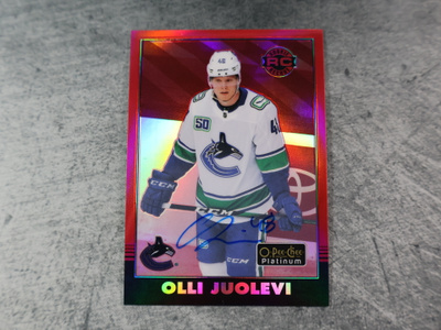 Olli Juolevi 2020-21 OPC Platinum Red Rainbow Auto