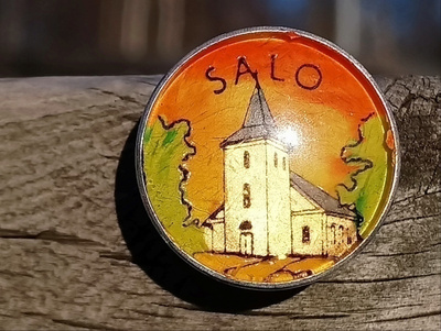 Matkailumerkki Salo. Halkaisija - 18 mm. Hyväkuntoinen.