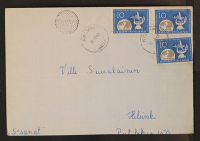 # 24004 # Numeroleima 929 + Kälviä kirje Helsinki - 1963