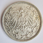 Saksa 1/2 mark 1915 A Hopeaa HYVÄ - pikkukuva 2