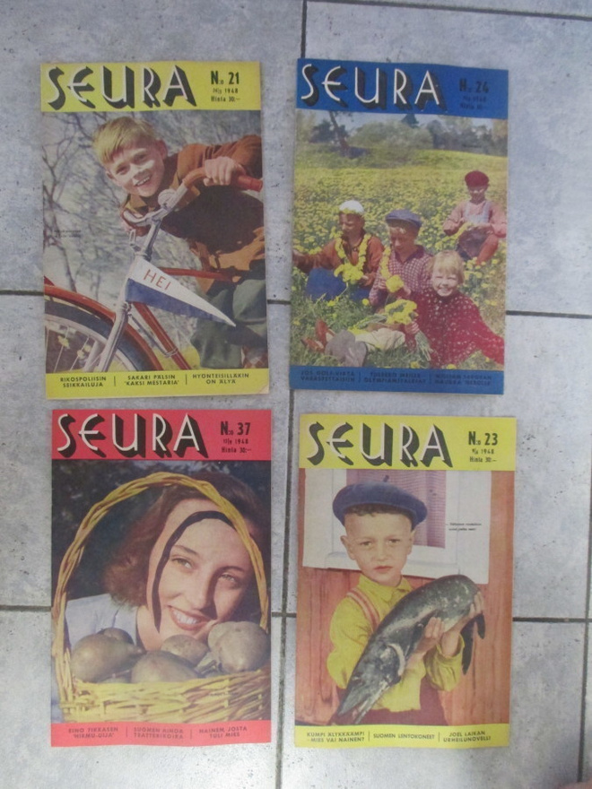 4 KPL VANHOJA SEURA LEHTIÄ V 1948 ( mm SUOMEN LENTOKONEET !!