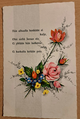 kukkakimppu, raamatunlause, kulkenut 1968