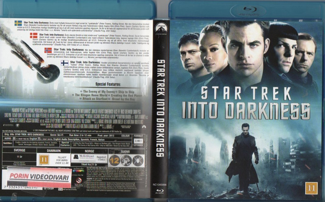 STAR TREK INTO DARKNESS	(41 736)	k	-FI-	nordic,	BLU-RAY			20