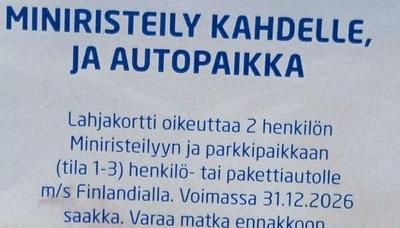 Etukuponki eckero line -50% yhdelle tai kahdelle hlölle