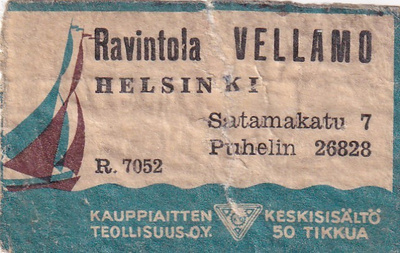 Helsinki, Ravintola Vellamo, R 7052 b549