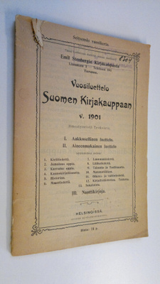 Vuosiluettelo Suomen kirjakauppaan v. 1901 ilmestyneistä ...
