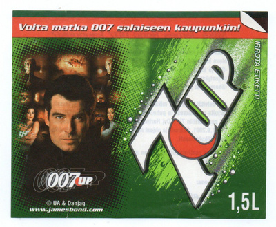 OY Hartwall ab 7UP-Etiketti. OO7UP