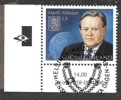 Presidentti Ahtisaari 60v (LAPE 1386) EP leimattu