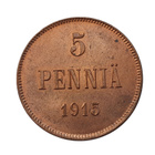 5 penniä 1915 - hienokuntoinen! - pikkukuva 1