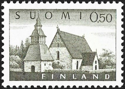 1963 Lammin kirkko 0,50 pap xTe tumma liim ** LaPe 559 x