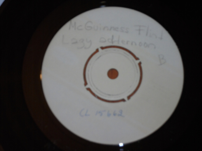 7" McGUINNESS FLINT - Lazy Afternoon  single -70 KOELEVY EX-