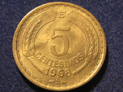 5 centesimos 1968 Chile