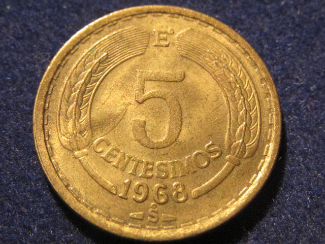5 centesimos 1968 Chile