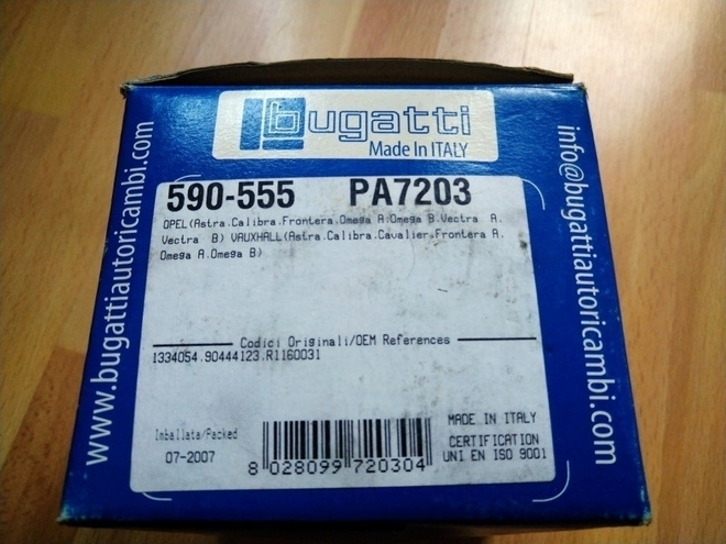 Opel Vesipumppu BUGATTI PA7203 590-555