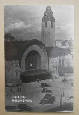 Helsinki, Rautatieasema, autoja, mv vkpk, SMY 1144, p. 1959