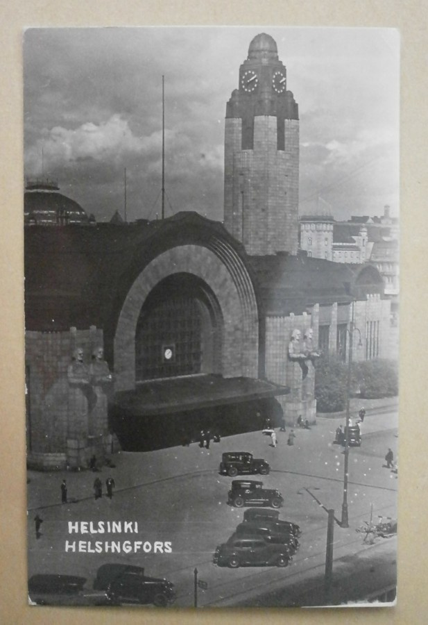 Helsinki, Rautatieasema, autoja, mv vkpk, SMY 1144, p. 1959