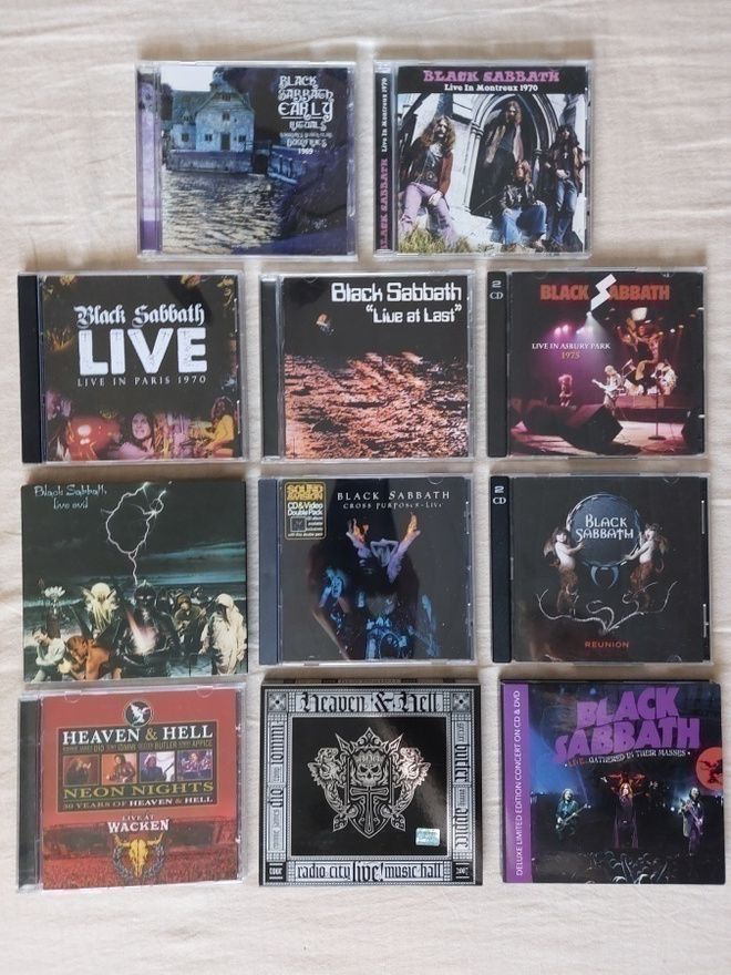 Black Sabbath Live 11 kpl, taltioinnit vuosilta 1969 - 2013