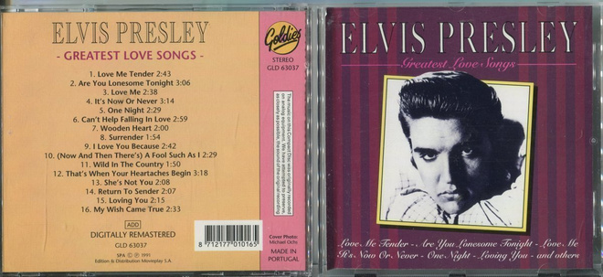 ELVIS PRESLEY . CD-LEVY . GREATEST LOVE SONGS