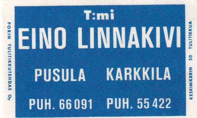 Pusula. Karkkila. T:mi Eino Linnakivi   ,  s70