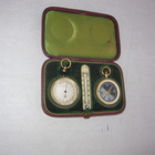ANTIQUE POCKET BAROMETER COMPASS THERMOMETER - pikkukuva 2