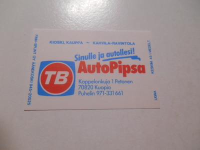 TT Etiketti TB Auto Pipsa Kuopio