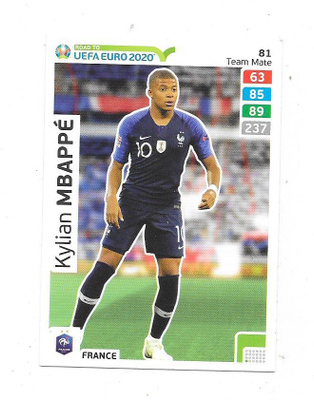 2020 Panini Road to UEFA EURO 2020 #81 Kylian Mbappe , FRA