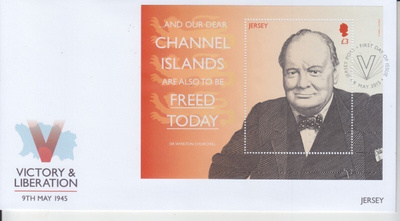 Jersey Winston Churchill Bl FDC 3£ (2)