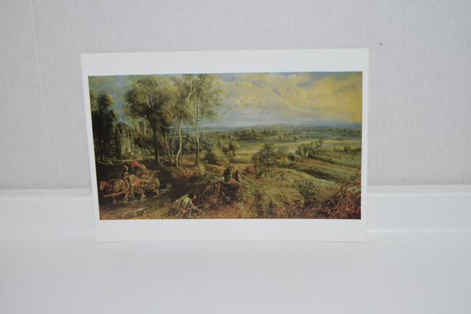 Postikortti (B) An autumn landscape with a view of het steen