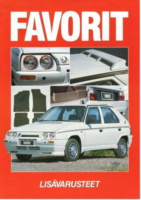 Skoda Favorit lisävarusteet -esite, 1989