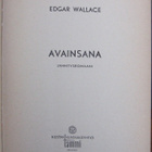 Edgar Wallace: Avainsana, Tammi 1945. 169 s. - pikkukuva 4
