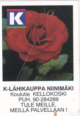 Kellokoski, K - lähikauppa Niinimäki. Kesko, Ruusu , s80