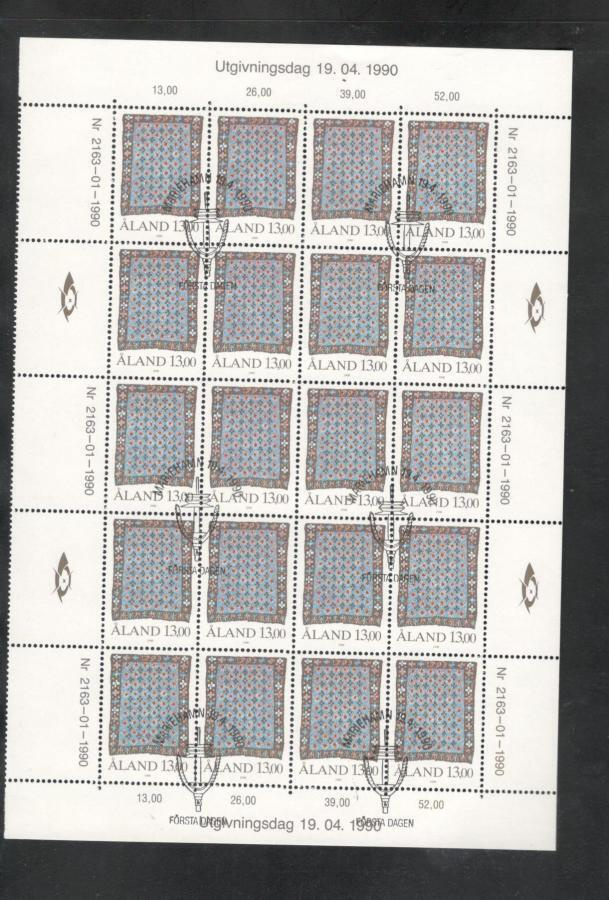v.  1990 yleismerkki, ½ arkkia,  FD-leimat