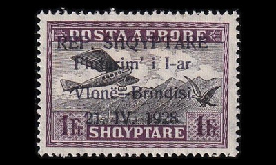 Albania 166 * Vlora-Brindisin lentoreitti 1 Fr (1928)