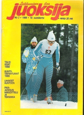 Juoksija, No 2/ 1988, Kannessa Mieto + Nykänen artikkeli.