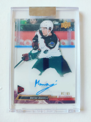 Matias Maccelli 22-23 UD Clear-Cut Exclusives Rookie Auto/65