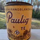 Vintage isohko peltinen teepurkki Paulig - pikkukuva 1