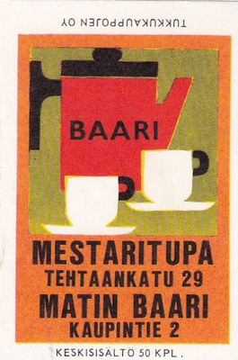 Mestaritupa, Matin Baari.  Tehtaankatu 29, Kaupintie 2, b425