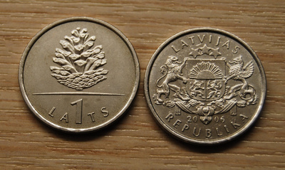 1 lats 2006 Latvia, KÄPY, kolahtaa