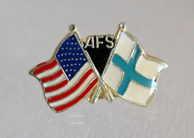 AFS Amerikka Suomi vaihto-opiskelu pinssi