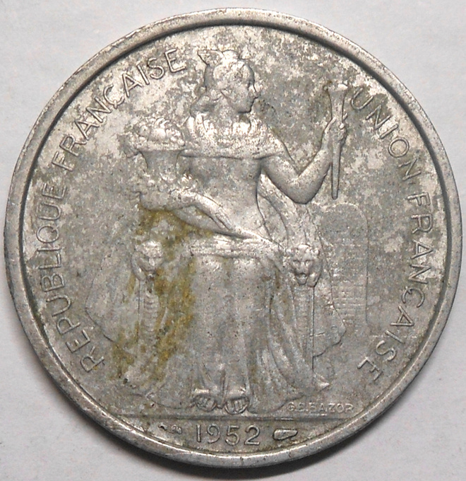 New Caledonia. French Union. 5 Franks 1952.