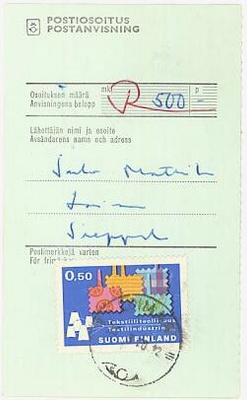 1970 tekstiiliteollisuus postiosoitus